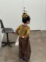 【90-140】長袖Tシャツorパンツ 女の子 個性的 チェック柄 韓国風 カジュアル - 画像 (3)