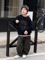 【100-170】トレーナー 男の子 英字プリント ゆったり カジュアル - 画像 (3)