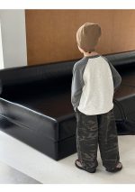 【100-160】長袖Tシャツ 男の子 カジュアル 快適 切り替え - 画像 (6)