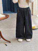 【90-140】デニムパンツ 女の子 おしゃれ 花柄 合わせやすい