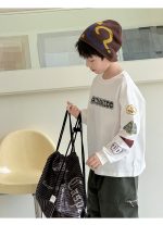 【100-160】長袖Tシャツ 男の子 シンプル やわらか デイリー使い - 画像 (3)