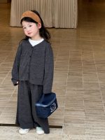 【90-140】二点セット カーディガン&ワイドパンツ 女の子 リラックス感 ゆるシルエット - 画像 (3)