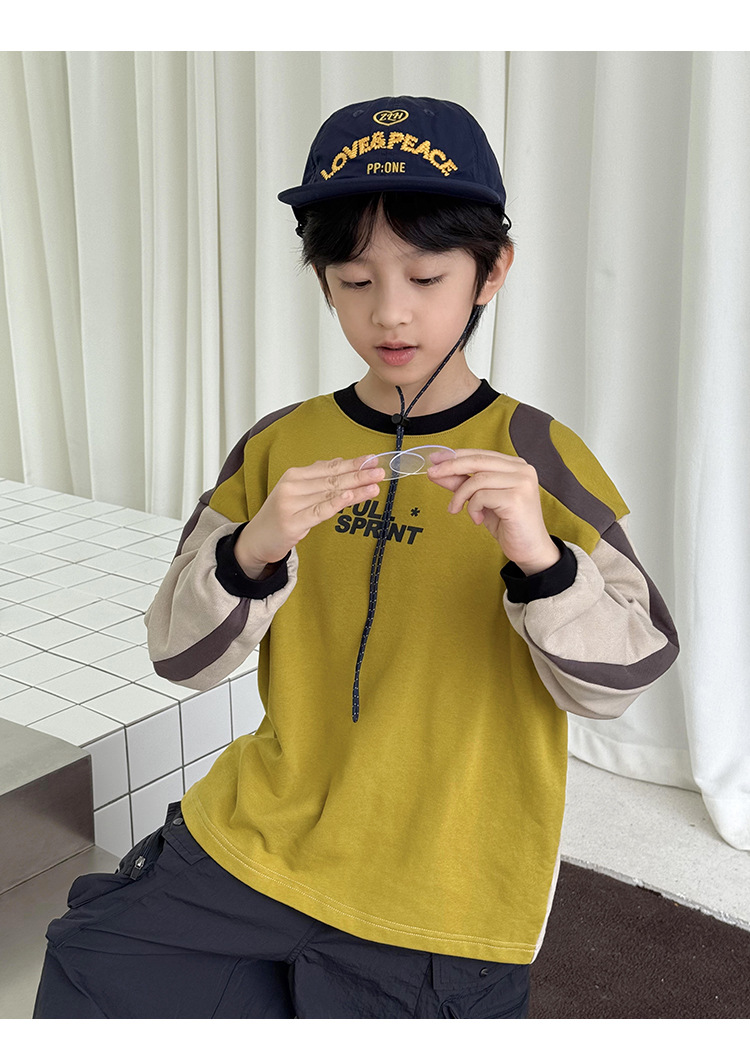 详情-01 (5) 【100-160】長袖Tシャツ 男の子 カジュアル 配色 お出かけ - 画像 (1)
