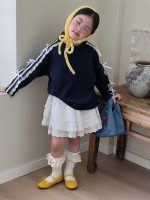 【90-150】スウェットorスカートパンツ 女の子 リボン付き フリルデザイン - 画像 (3)