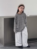 【100-150】ベストor長袖Tシャツ 女の子 ボーダー 韓国風 レイヤード カジュアル - 画像 (14)