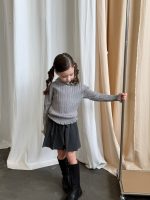 【90-140】ニットセーター 女の子 シンプル 丸襟 フリルデザイン - 画像 (6)