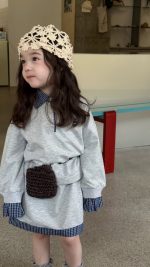 【80-130】長袖トップスorスカート 女の子 POLOネック カジュアル キャンパス - 画像 (5)