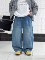 【100-170】デニムパンツ 男の子 シンプル 定番 トレンド - 画像 (4)
