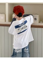 【100-160】長袖Tシャツ 男の子 切り替え カジュアル カッコイイ - 画像 (6)