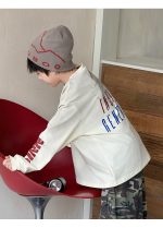 【100-160】長袖Tシャツ 男の子 英字プリント アメカジ - 画像 (4)
