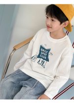 【90-160】長袖Tシャツ 男の子 プリント シンプル 合わせやすい - 画像 (3)