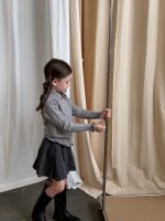 【90-140】ニットセーター 女の子 シンプル 丸襟 フリルデザイン - 画像 (7)