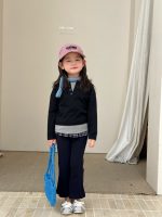 【90-140】長袖Tシャツorフレアパンツ 女の子 韓国風 レイヤード風 - 画像 (5)