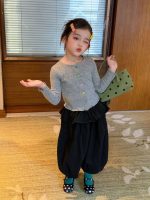 【90-140】カーディガンorパンツ 女の子 シンプル ガーリー フリルデザイン