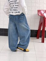 【100-170】デニムパンツ 男の子 シンプル 定番 トレンド - 画像 (6)