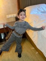 【90-140】長袖Tシャツorパンツ 女の子 韓国風 英字プリント カジュアル - 画像 (5)