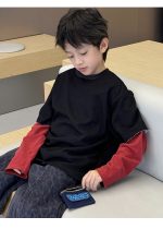 【100-160】長袖Tシャツ 男の子 シンプル 配色 レイヤード風 - 画像 (5)
