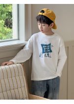 【90-160】長袖Tシャツ 男の子 プリント シンプル 合わせやすい - 画像 (4)