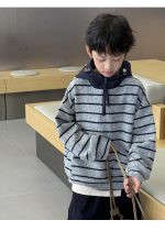 【100-160】パーカー 男の子 ボーダー柄 ゆったり カジュアル - 画像 (5)
