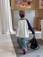 【90-170】長袖Tシャツ 男の子 ボーダー柄 ラグラン袖 刺繍 切り替え - 画像 (9)