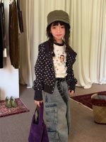 【100-160】デニムパンツ 女の子 ウォッシュ加工 ワイド カジュアル - 画像 (6)
