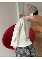 【100-160】長袖Tシャツ 男の子 英字プリント アメカジ - 画像 (6)