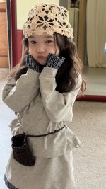 【80-130】長袖トップスorスカート 女の子 POLOネック カジュアル キャンパス - 画像 (8)