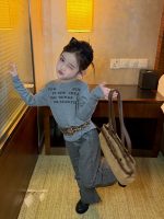 【90-140】長袖Tシャツorパンツ 女の子 韓国風 英字プリント カジュアル - 画像 (7)