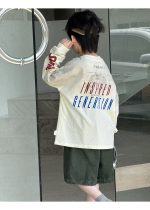【100-160】長袖Tシャツ 男の子 英字プリント アメカジ - 画像 (7)