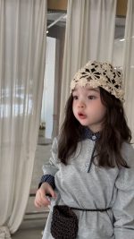 【80-130】長袖トップスorスカート 女の子 POLOネック カジュアル キャンパス - 画像 (9)