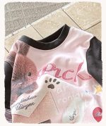 【90-150】長袖Tシャツ 女の子 配色 切り替え レイヤード - 画像 (9)