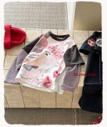 【90-150】長袖Tシャツ 女の子 配色 切り替え レイヤード - 画像 (7)